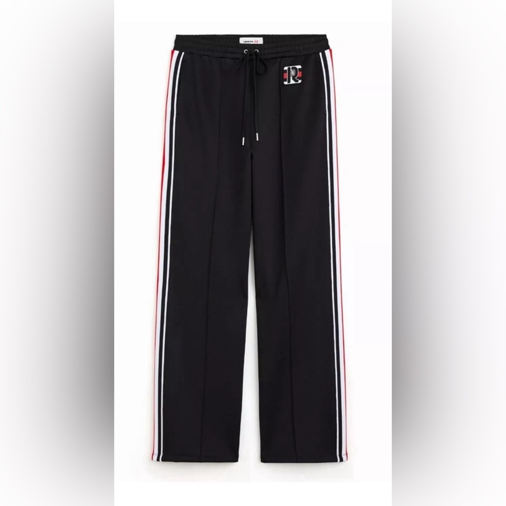 Paco Rabanne x H&M black pants with side stripes size M, NWT